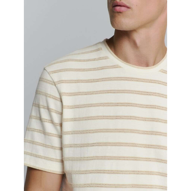 No Excess T-shirt crewneck jacquard stripes offwhite 27350304-011 large