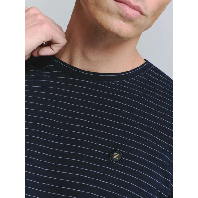 No Excess T-shirt crewneck small pin stripe deep blue 27360390-096 large