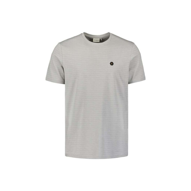 No Excess T-shirt crewneck small pin stripe mid grey 27360390-180 large