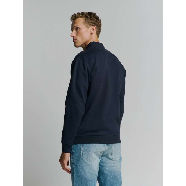 No Excess Sweater full zipper jacquard mix bo deep blue 27100119-096 large