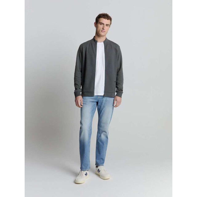 No Excess Sweater full zipper jacquard mix dark steel 27100118-124 large