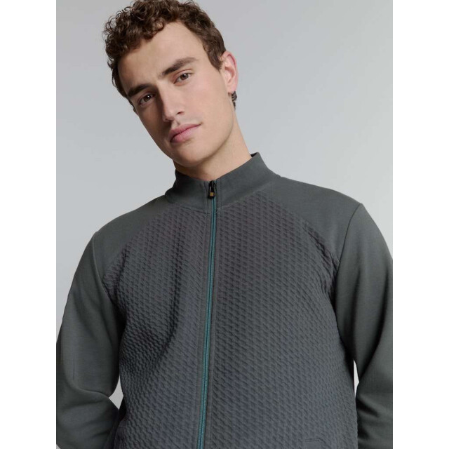 No Excess Sweater full zipper jacquard mix dark steel 27100118-124 large