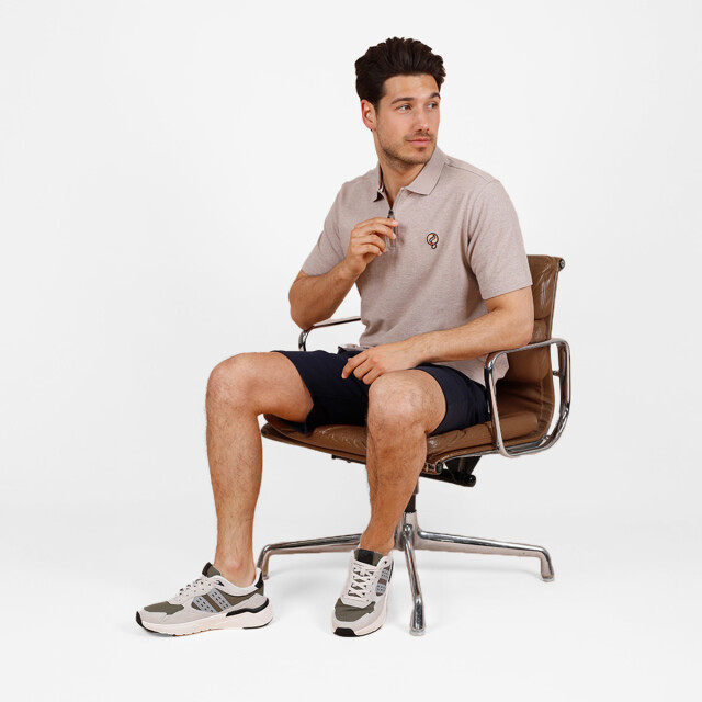 Q1905 Polo shirt zuidland – zand melange QM2653924-842-1 large