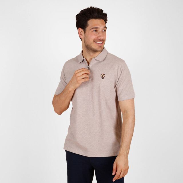 Q1905 Polo shirt zuidland – zand melange QM2653924-842-1 large