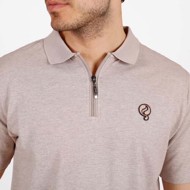 Q1905 Polo shirt zuidland – zand melange QM2653924-842-1 large