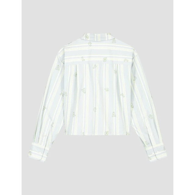 Olaf Hussein Embro logo stripe cropped shirt ls blouses w200308 W200308 large