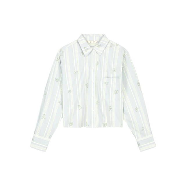 Olaf Hussein Embro logo stripe cropped shirt ls blouses w200308 W200308 large