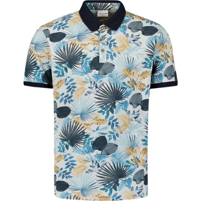 No Excess Polo pique allover printed blue 27380302-030 large