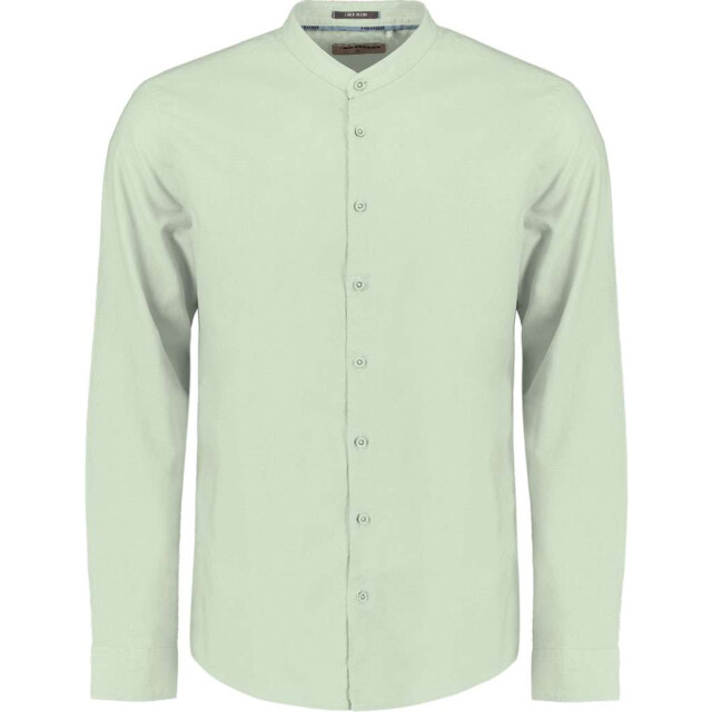 No Excess Shirt granddad solid with linen mint 27470218SN-058 large