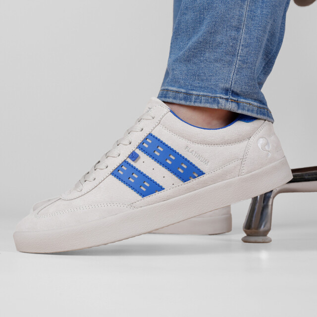 Q1905 Sneaker platinum offwhite/koningsblauw QM1253616-003-3 large