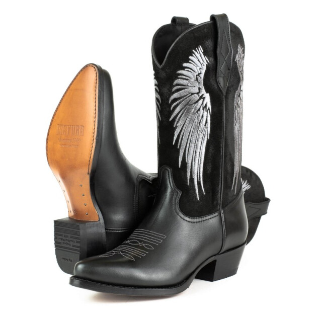 Mayura Boots Cowboy laarzen wings-2666 napa negra / afelpado negro- size 37 WINGS-2666  NAPA NEGRA / AFELPADO NEGRO VINTAGE- Size 41 large