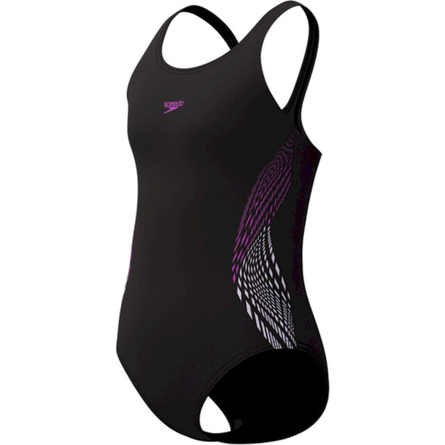 Speedo eco placem muscleb bla/pin wedstrijd badpak meisjes zwart-roze 069129_997-128 large