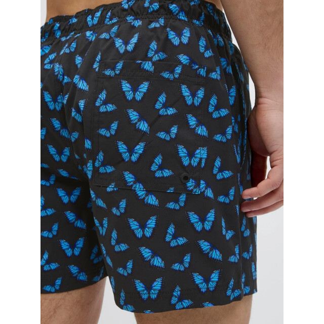 Jack & Jones Heren zwemshort jpstmaui vlinders print zwart 12272809-Black large