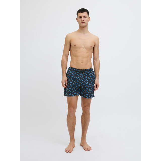 Jack & Jones Heren zwemshort jpstmaui vlinders print zwart 12272809-Black large