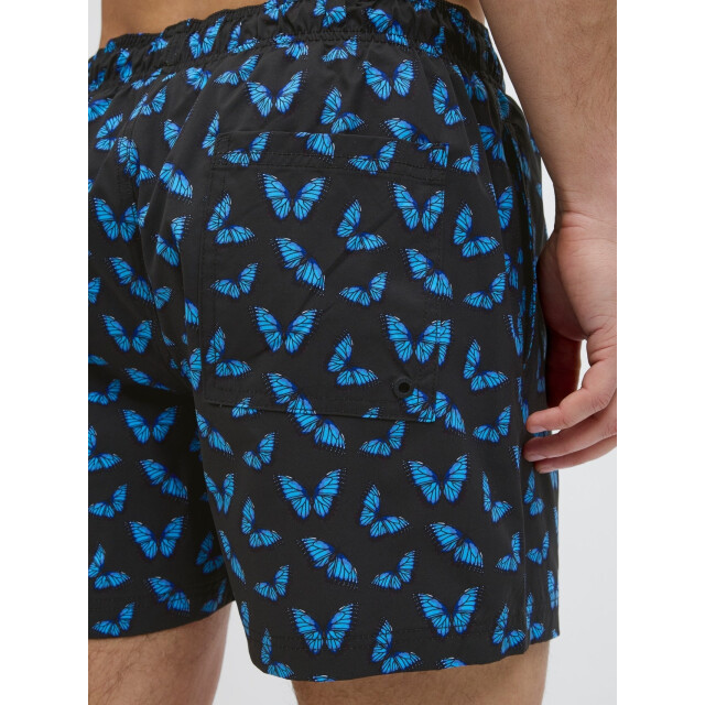 Jack & Jones Heren zwemshort jpstmaui vlinders print zwart 12272809-Black large