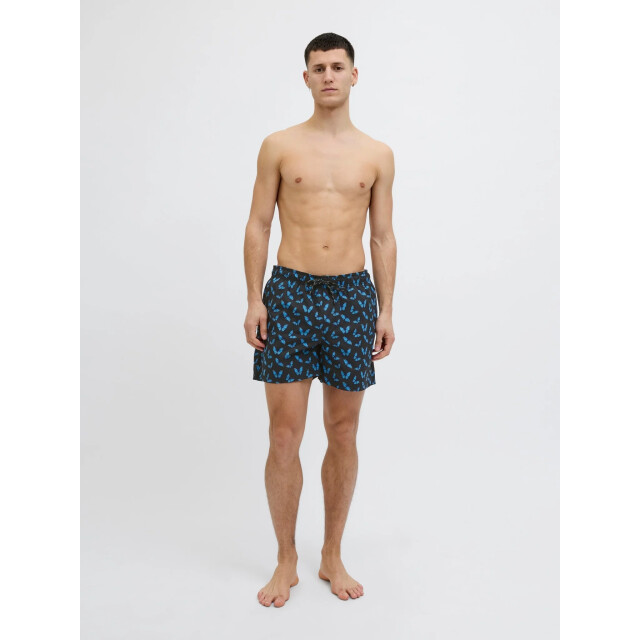 Jack & Jones Heren zwemshort jpstmaui vlinders print zwart 12272809-Black large