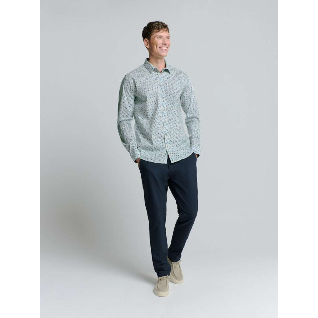 No Excess Shirt stretch allover printed seablue 27430108-039 large