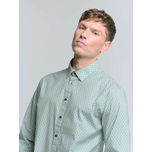 No Excess Shirt stretch allover printed pacific 27430110-153 large