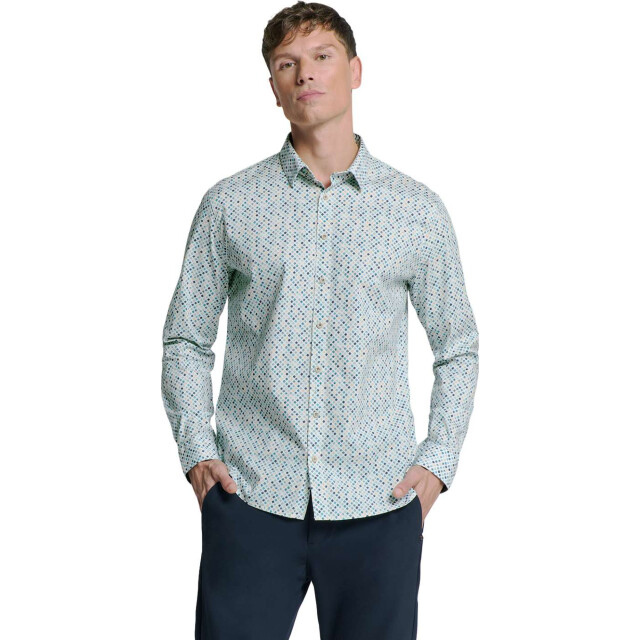 No Excess Shirt stretch allover printed seablue 27430108-039 large