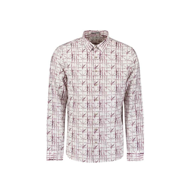 No Excess Shirt allover printed with linen mauve 27430206-146 large