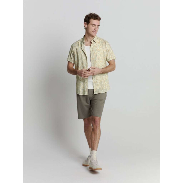 No Excess Shirt short sleeve allover printed yellow 27440342-070 large