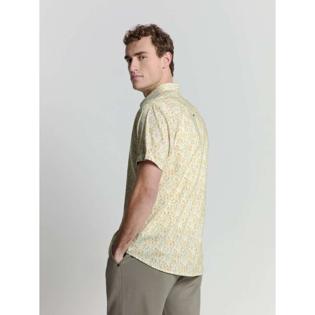 No Excess Shirt short sleeve allover printed yellow 27440342-070 large