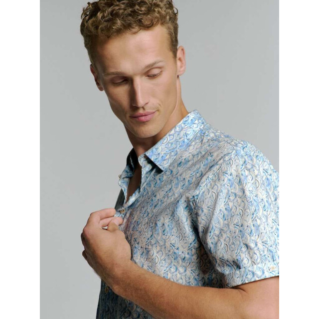 No Excess Shirt short sleeve allover printed cloud 27440342-130 large