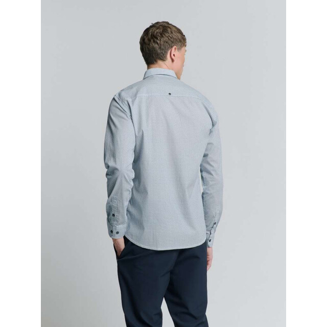 No Excess Shirt stretch allover printed seablue 27450236-039 large