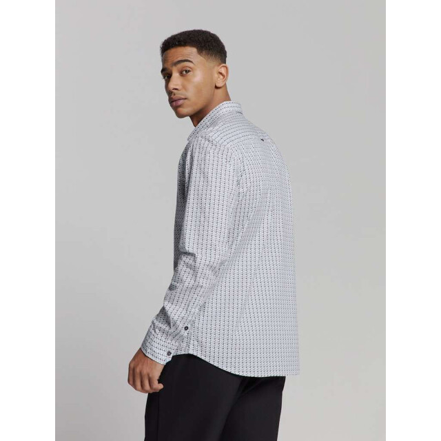 No Excess Shirt stretch allover printed seablue 27450237-039 large