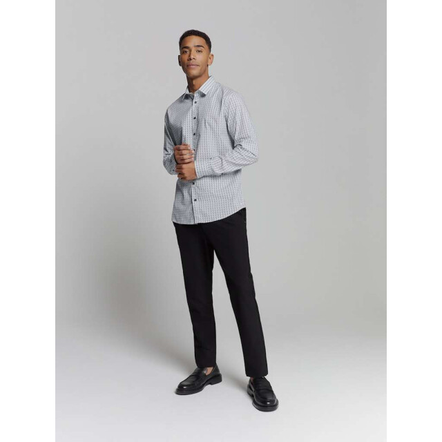 No Excess Shirt stretch allover printed seablue 27450237-039 large