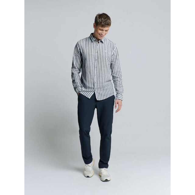 No Excess Shirt verical big stripes with line indigo blue 27470224SN-136 large