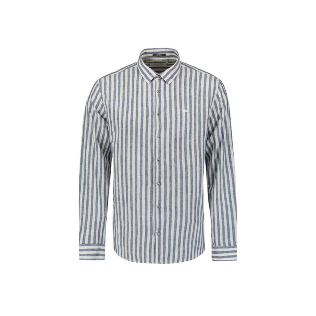 No Excess Shirt verical big stripes with line indigo blue 27470224SN-136 large