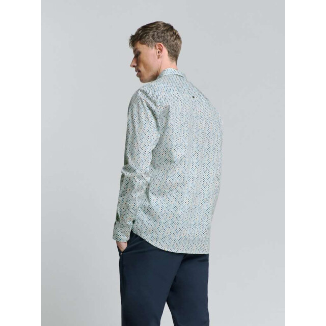 No Excess Shirt stretch allover printed seablue 27430108-039 large