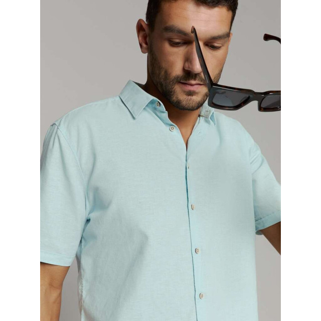 No Excess Shirt short sleeve solid with linen ice 27480321SN-151 large