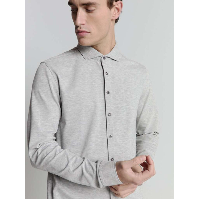 No Excess Shirt jersey melange stretch grey melange 27410180-102 large