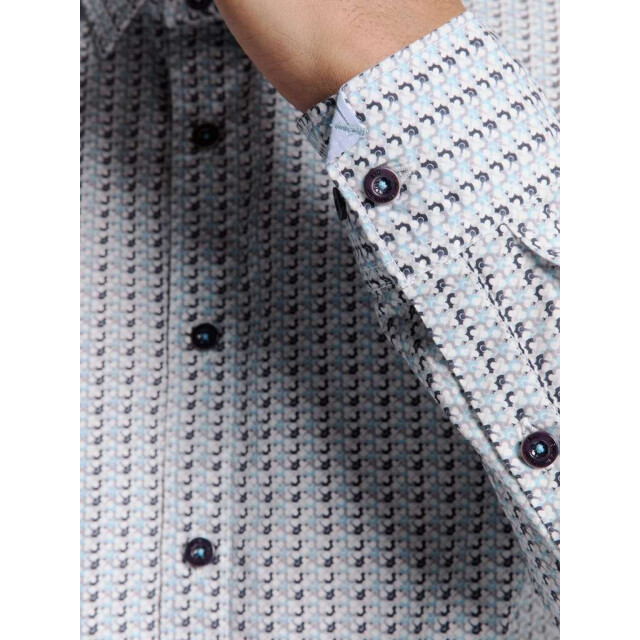 No Excess Shirt stretch allover printed seablue 27450237-039 large