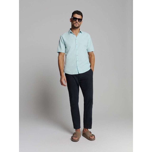 No Excess Shirt short sleeve solid with linen ice 27480321SN-151 large