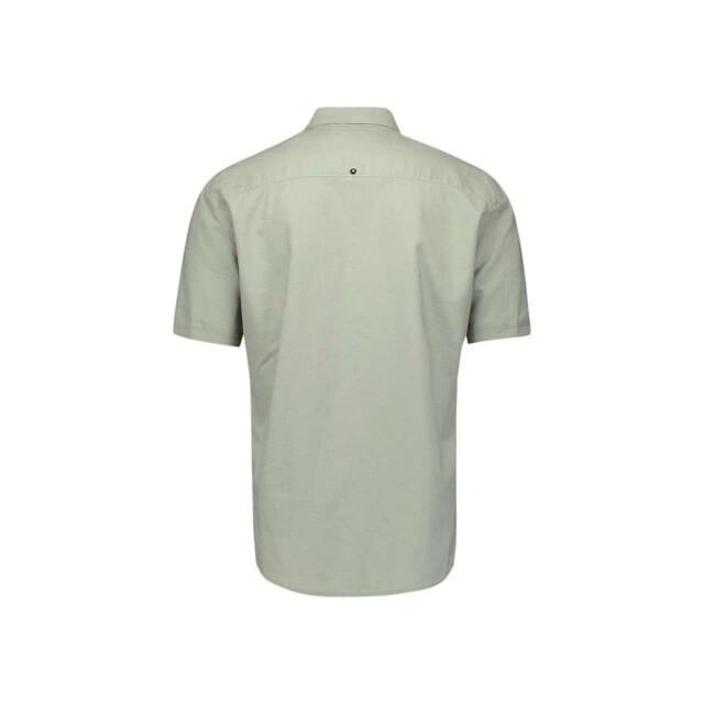 No Excess Shirt short sleeve solid with linen light army 27480321SN-177 large