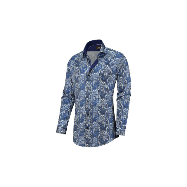 Circle of Gentlemen Johan allover print overhemd in stretch kwaliteit 231-20001-554- large