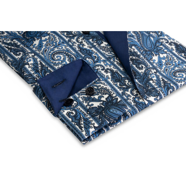 Circle of Gentlemen Johan allover print overhemd in stretch kwaliteit 231-20001-554- large