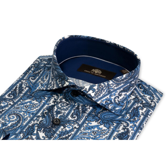 Circle of Gentlemen Johan allover print overhemd in stretch kwaliteit 231-20001-554- large
