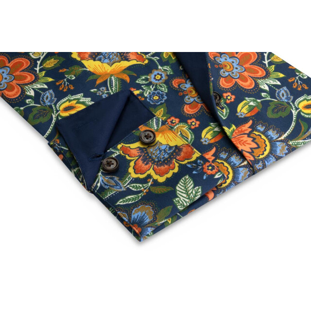 Circle of Gentlemen Keano allover print overhemd in stretch kwaliteit 232-20021-393- large