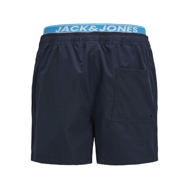 Jack & Jones Heren zwemshort jpstmaui neon dubbele waistband donkerblauw/lichtblauw 12272961-Navy Blazer large