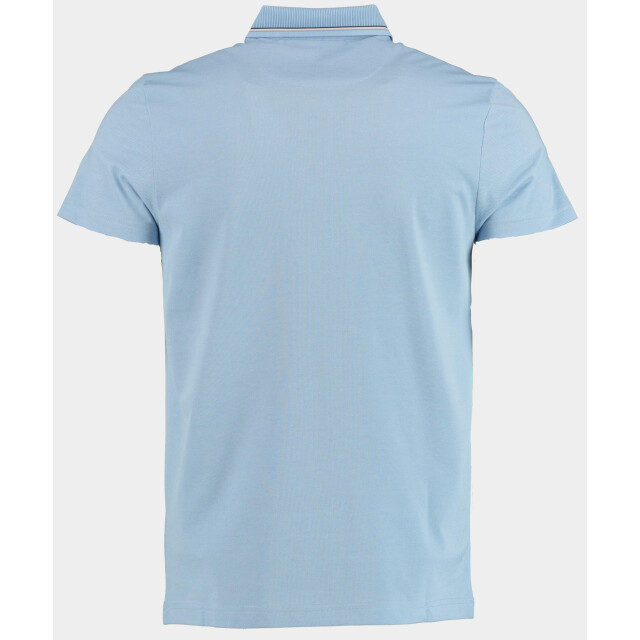 Bos Bright Blue Scotland blue polo korte mouw hilton polo contrast collar 25108hi31sb/210 light blue 186929 large