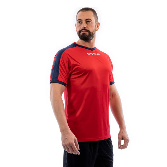 Givova Heren revolution interlock t-shirt UTMR536_rednavyblue large