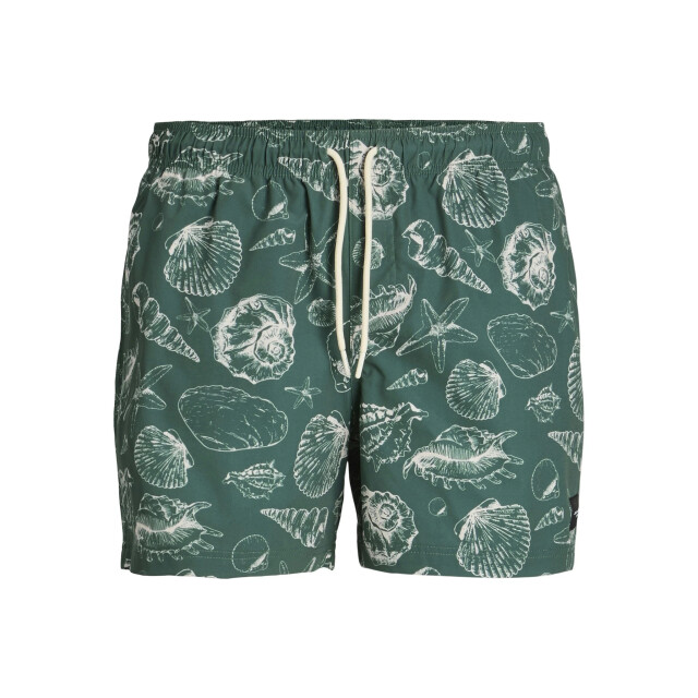 Jack & Jones Heren zwemshort jpstmaui mature schelpen print 12272943-Mallard Green large