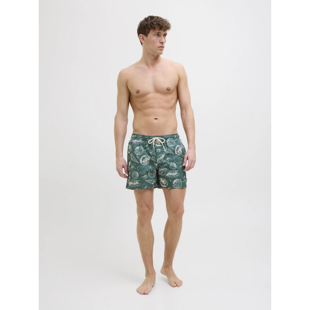 Jack & Jones Heren zwemshort jpstmaui mature schelpen print 12272943-Mallard Green large