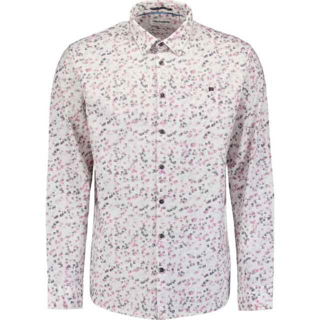 No Excess Shirt stretch allover printed mauve 27430111-146 large