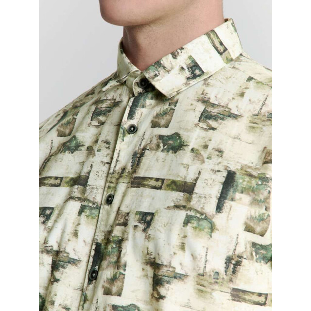 No Excess Shirt short sleeve allover printed green 27490310-050 large