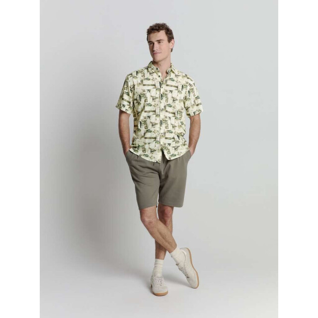 No Excess Shirt short sleeve allover printed green 27490310-050 large